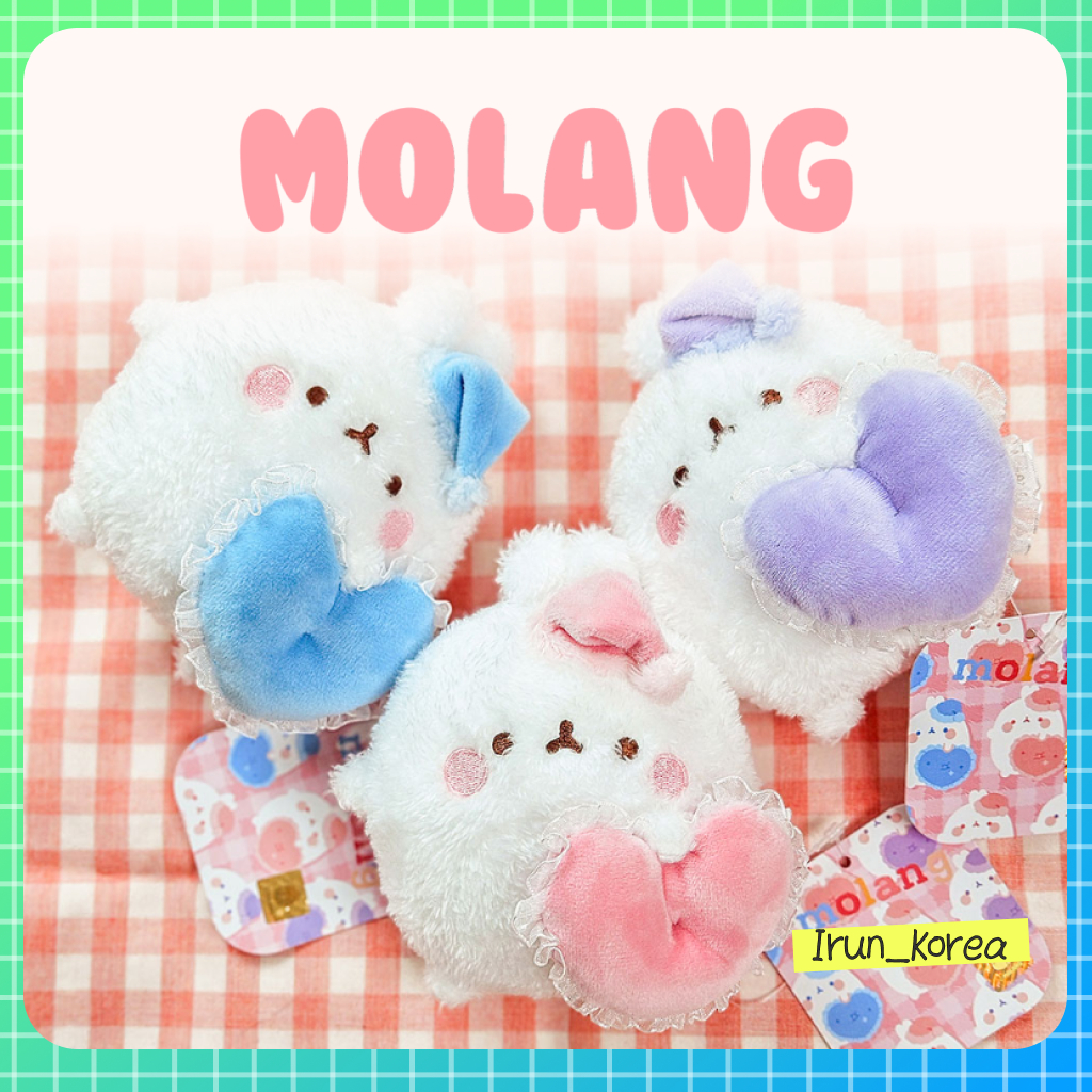 [MOLANG] Móc khóa búp bê sang trọng Good Night Molang Flat
