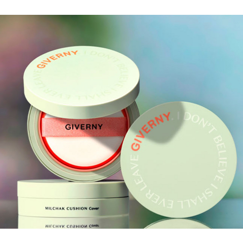 GIVERNY Milchak Cover Cushion Foundation 21NW Màu be nhạt 12g / Đệm UV lâu trôi siêu dính SPF40 PA +