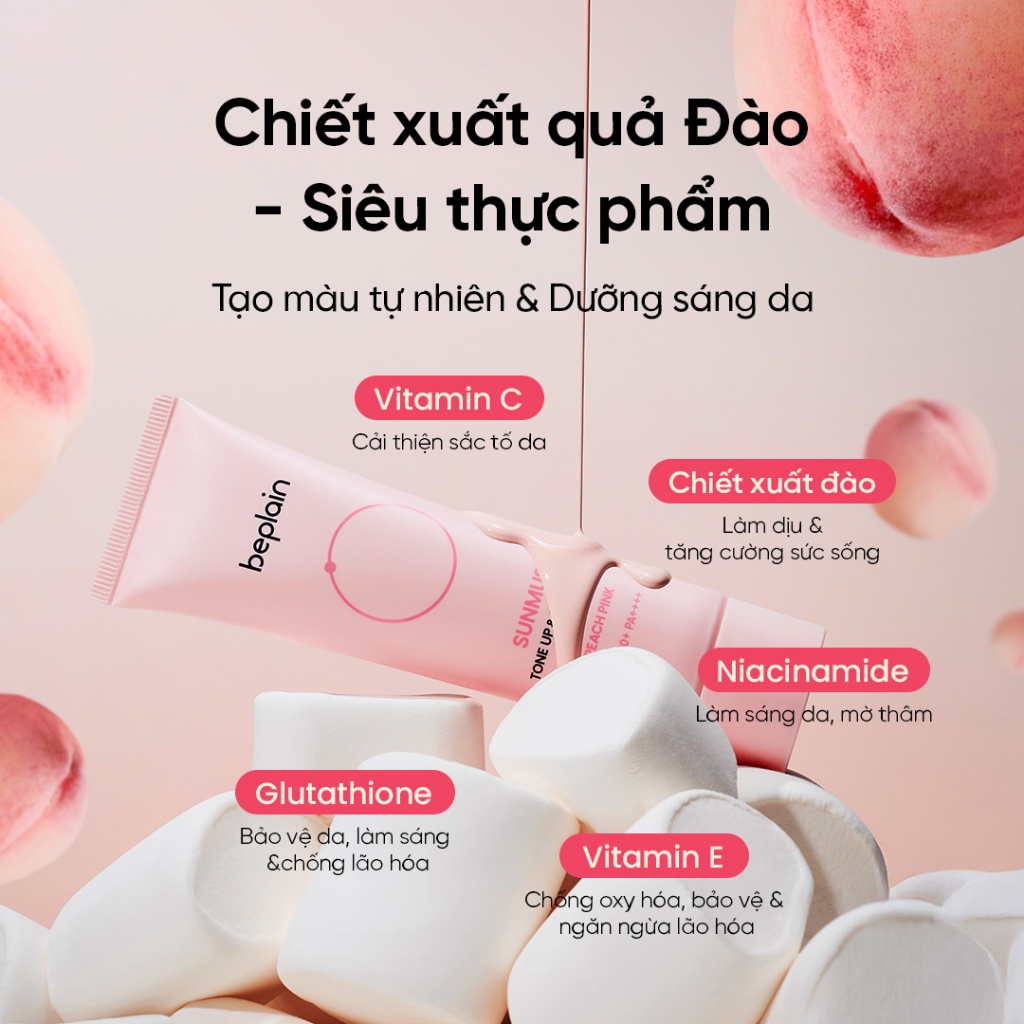 [Beplain Chính Hãng] [Combo độc quyền 50ml X2] Kem chống nắng BEPLAIN Sunmuse lai Vật Lý & Hoá Học Nâng Tone & Hiệu chỉnh da SPF 50+ PA++++ 50ml & Kem chống nắng Nâng Tone hồng rạng rỡ và Sáng da SPF 50+ PA++++ 50ml Peach Pink 50ml | BigBuy360 - bigbuy360.vn