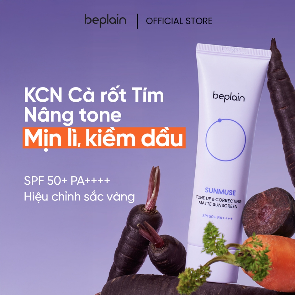 [BEPLAIN X KOL] [Combo độc quyền 50ml X2] Kem chống nắng BEPLAIN Sunmuse lai Vật Lý & Hoá Học Nâng Tone & Hiệu chỉnh da Matte Mịn lì SPF 50+ PA++++ 50mL + 50ml | BigBuy360 - bigbuy360.vn