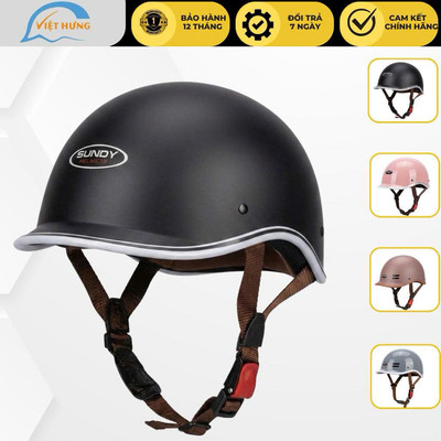 Nón bảo hiểm nửa đầu cá heo SUNDY HP6 thời trang Nam Nữ, nhiều màu cá tính, nón Freesize (vòng đầu 55-59cm) đạt chuẩn