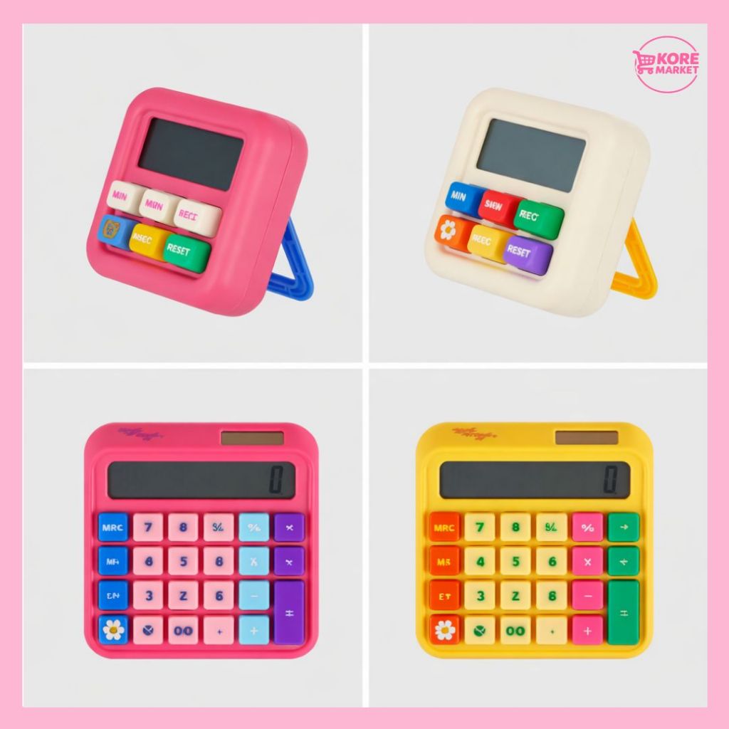 WIGGLE WIGGLE CUTE DESK CALCULATOR VÀNG PINK VĂN PHÒNG MỤC