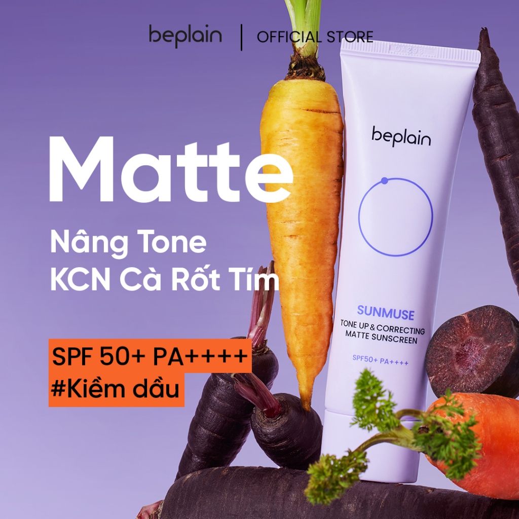 [BEPLAIN X KOL] [Combo độc quyền 50ml X2] Kem chống nắng BEPLAIN Sunmuse lai Vật Lý & Hoá Học Nâng Tone & Hiệu chỉnh da Matte Mịn lì SPF 50+ PA++++ 50mL + 50ml | BigBuy360 - bigbuy360.vn