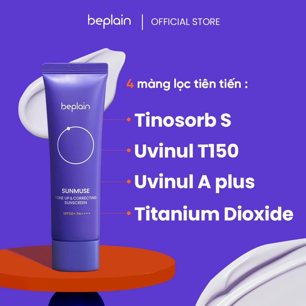 [BEPLAIN X KOL] [Combo độc quyền 50ml X 2] Kem chống nắng beplain Sunmuse lai Vật Lý & Hoá Học Nâng Tone & Hiệu chỉnh da SPF 50+ PA++++ 50ml + 50ml | BigBuy360 - bigbuy360.vn
