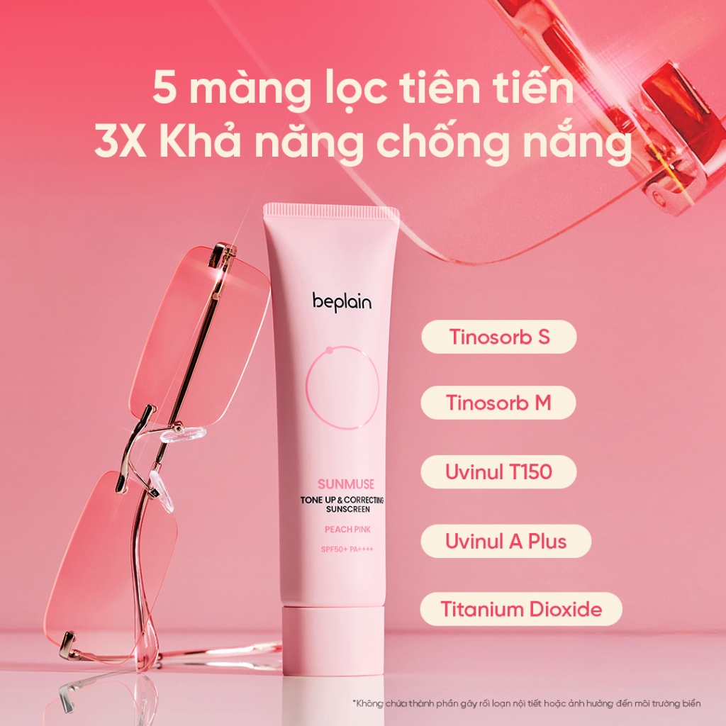 [Beplain Chính Hãng] [Combo độc quyền 50ml X2] Kem chống nắng BEPLAIN Sunmuse lai Vật Lý & Hoá Học Nâng Tone & Hiệu chỉnh da SPF 50+ PA++++ 50ml & Kem chống nắng Nâng Tone hồng rạng rỡ và Sáng da SPF 50+ PA++++ 50ml Peach Pink 50ml | BigBuy360 - bigbuy360.vn