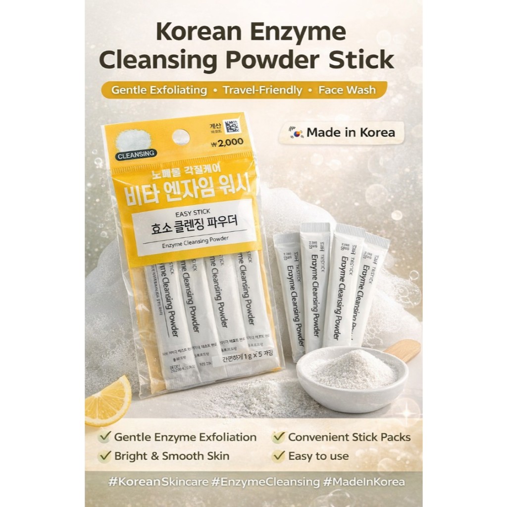 Bột tẩy trang Enzyme Hàn Quốc 1g x 5 chiếc | Sữa rửa mặt tẩy tế bào chết nhẹ nhàng | Sữa rửa Vita En