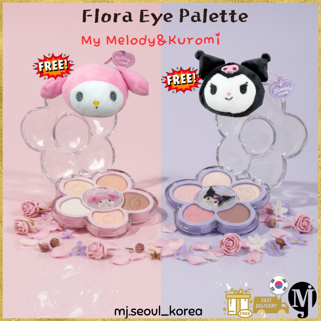 Amuse Flora Eye Palette My Melody Kuromi 2colors (Free:Keychain)