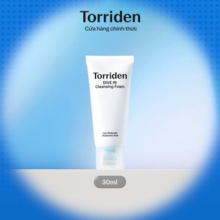   Torriden Chính hãng   MINI  Sữa rửa mặt tạo bọt làm sạch da DIVE IN chứa Hyaluronic Acid 30ml Cleansing Foam 