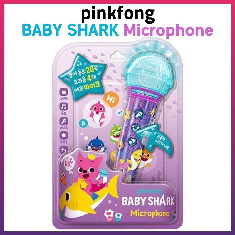 [HỒNG] Micrô cá mập cho bé + Bộ sách bài hát | 20 Bài Hát Tiếng Anh | Mic đồ chơi Karaoke cho trẻ em