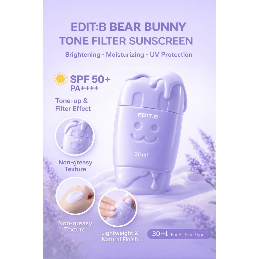 EDIT: Kem chống nắng B Bear Bunny Tone Filter [Tím số 2] 30ml