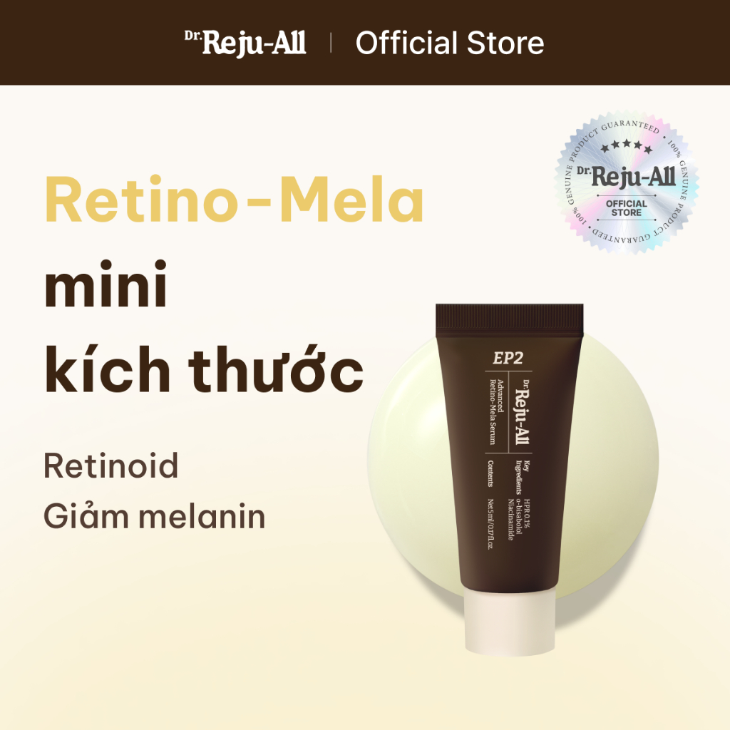 [Dr.Reju-all Official] [MINI] EP2 Hiệu Quả Cao HPR Tinh Chất Làm Sáng & Chống Nhăn 5ml | Phục hồi da, Giảm nếp nhăn, Săn chắc da, Dược mỹ phẩm Hàn Quốc, Không gây mụn Retinol,Niacinamide,TXA