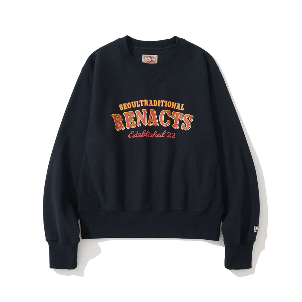 Renacts Áo Thun Phong Cách Ivy League Cổ Điển Màu Navy