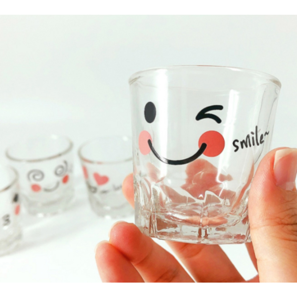 [Từ Hàn Quốc] Bộ kính Soju minh họa nhân vật nghệ thuật dễ thương (4P) | Quầy Bar gia đình Hàn Quốc 