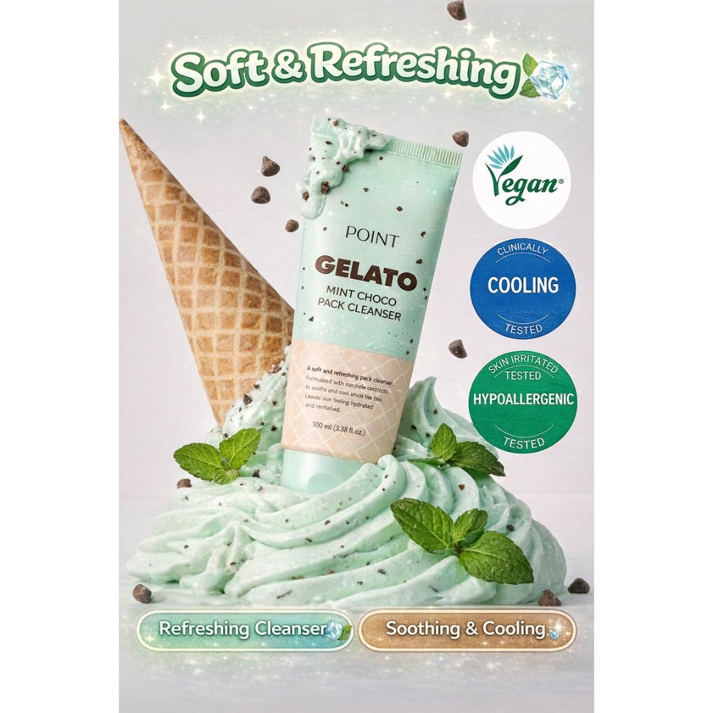 POINT Gelato Mint Choco Pack Cleanser 100ml Refreshing Deep Cleansing Pore Care Korean Cleanser