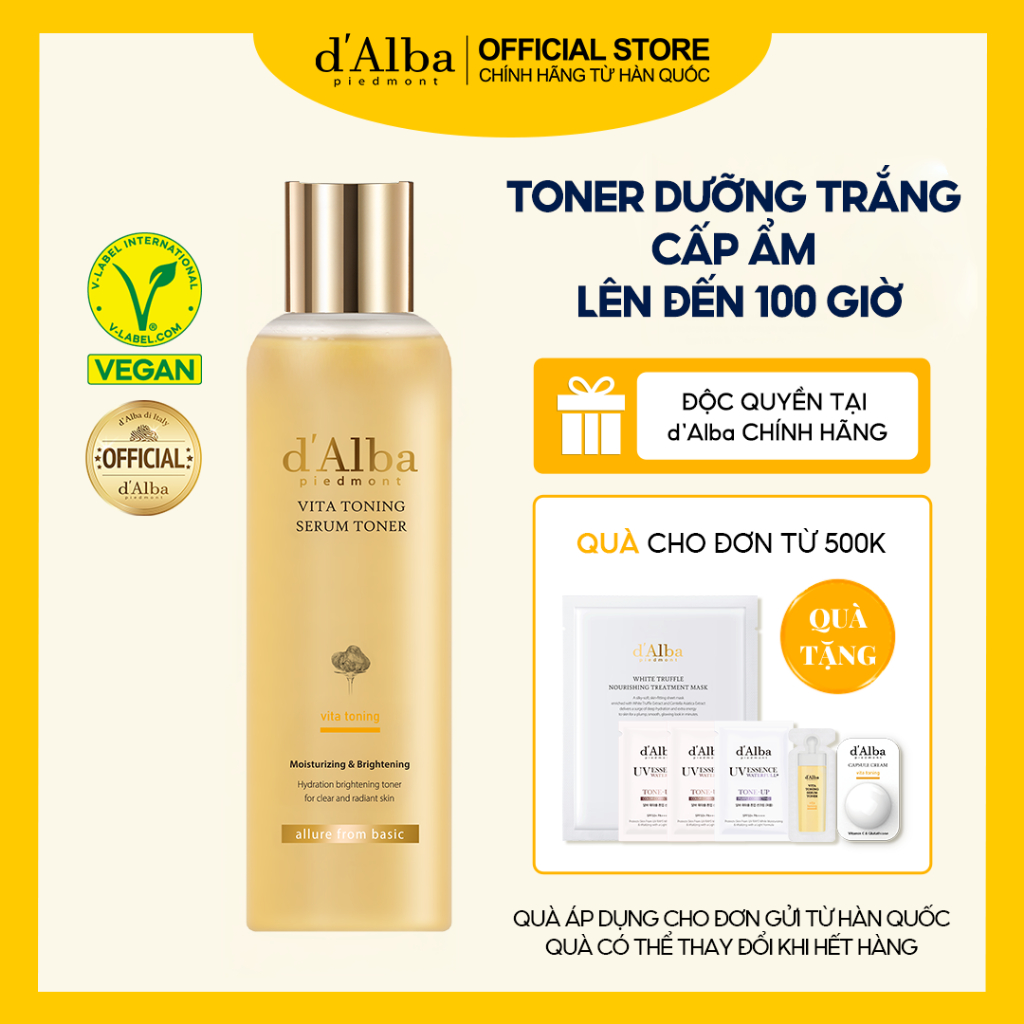   d'Alba Official  Toner serum cải thiện lỗ chân lông dưỡng ẩm lên tới 100 giờ 180ml  Bản nâng cấp  