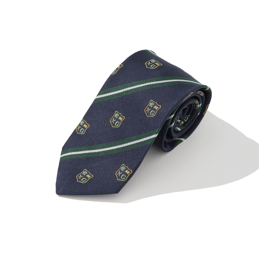 RENACTS Trung đoàn Crest Silk Rep Tie Xanh / Hải quân | Cà vạt cổ điển Ivy League