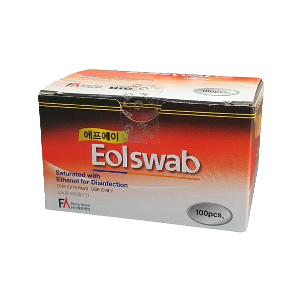 [FA] Miếng đệm cồn Hàn Quốc Eol Swab 100 chiếc bão hòa với Ethanol để khử trùng