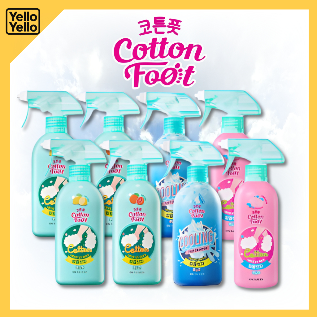 ON THE BODY Cotton Foot Dầu Gội 385ml Lemon Grapefruit Cooling Soap Scent Spray KOREA