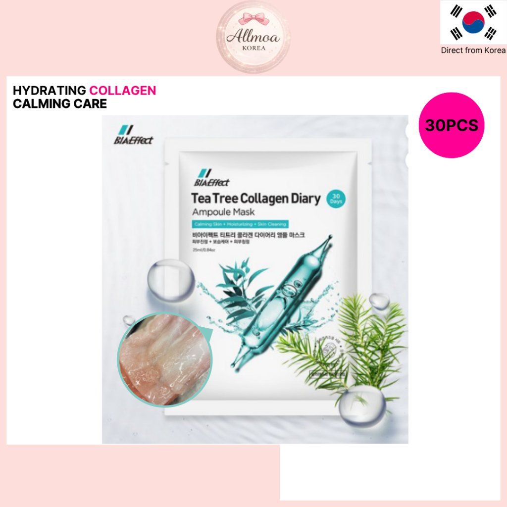 Tea Tree Collagen Ampoule Mask Hydrating Sheet Mask Da nhạy cảm K-Beauty BIAIfekt