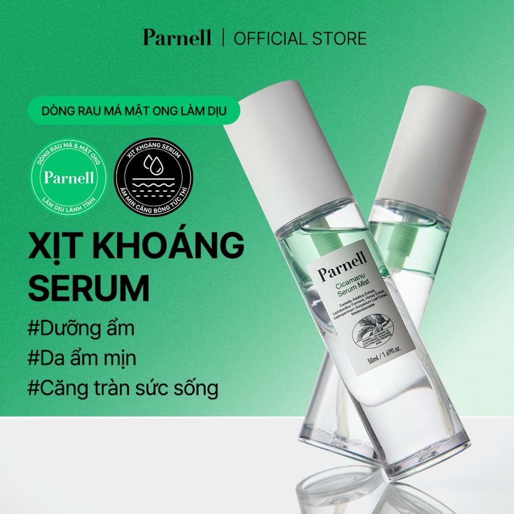 [Parnell Chính hãng] Xịt khoáng serum chiết xuất rau má mật ong dưỡng ẩm làm dịu da, nền da mịn mướt