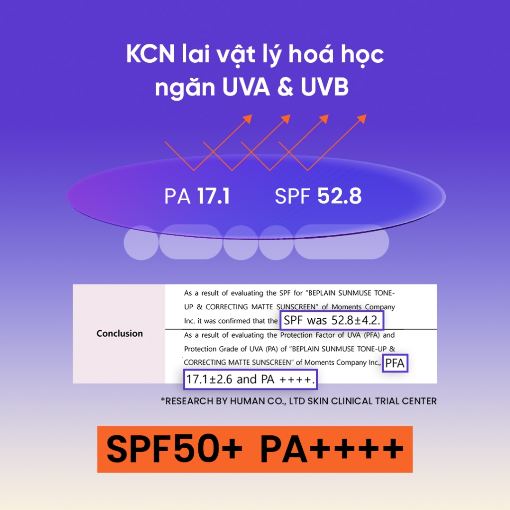 [BEPLAIN X KOL] [Combo độc quyền 50ml X2] Kem chống nắng BEPLAIN Sunmuse lai Vật Lý & Hoá Học Nâng Tone & Hiệu chỉnh da Matte Mịn lì SPF 50+ PA++++ 50mL + 50ml | BigBuy360 - bigbuy360.vn