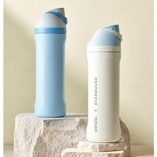 [Starbucks] Starbucks x Owala Sailing Club FreeZip White Cold Cup 710ml - Xanh / Trắng