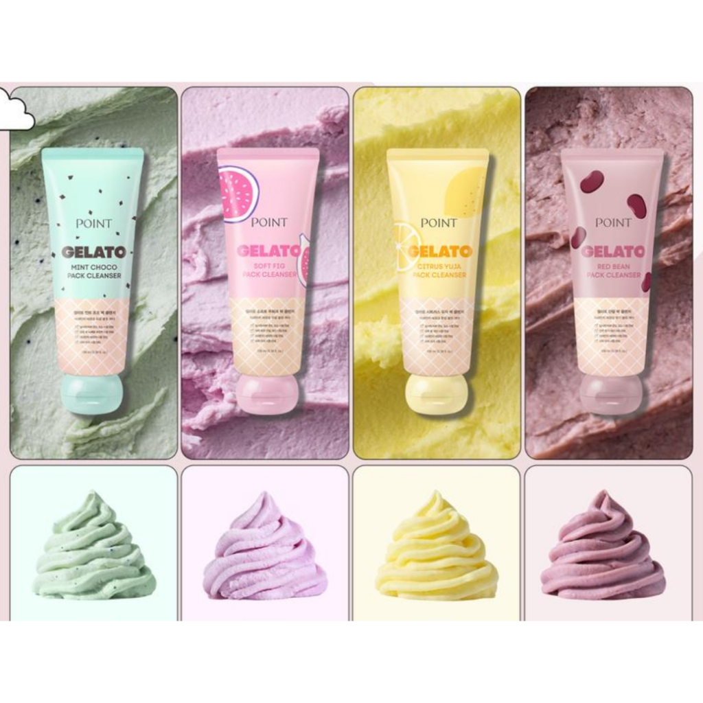 [Daiso Korea] Sữa rửa mặt POINT Gelato Pack 100ml | 4 Loại (Citrus Yuja, Fig, Mint Choco, Đậu Đỏ)