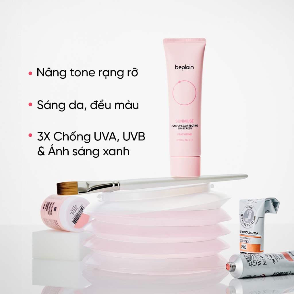 [Beplain Chính Hãng] [Combo độc quyền 50ml X2] Kem chống nắng BEPLAIN Sunmuse lai Vật Lý & Hoá Học Nâng Tone & Hiệu chỉnh da SPF 50+ PA++++ 50ml & Kem chống nắng Nâng Tone hồng rạng rỡ và Sáng da SPF 50+ PA++++ 50ml Peach Pink 50ml | BigBuy360 - bigbuy360.vn