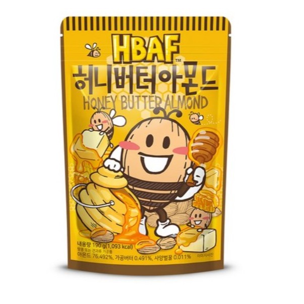 Hạnh nhân bơ mật ong HBAF 190g – Snack hạnh nhân ngọt ngào & ngọt ngào Hàn Quốc