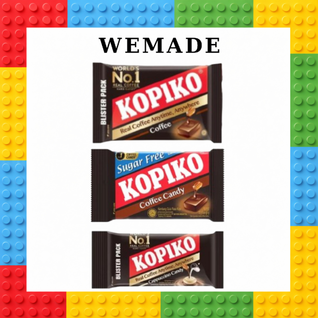 [Kopiko] Gói vỉ kẹo cà phê không đường (8 cái × 1 gói) | 3 Hương Vị | Cà phê & Kẹo Cappuccino | Từ H