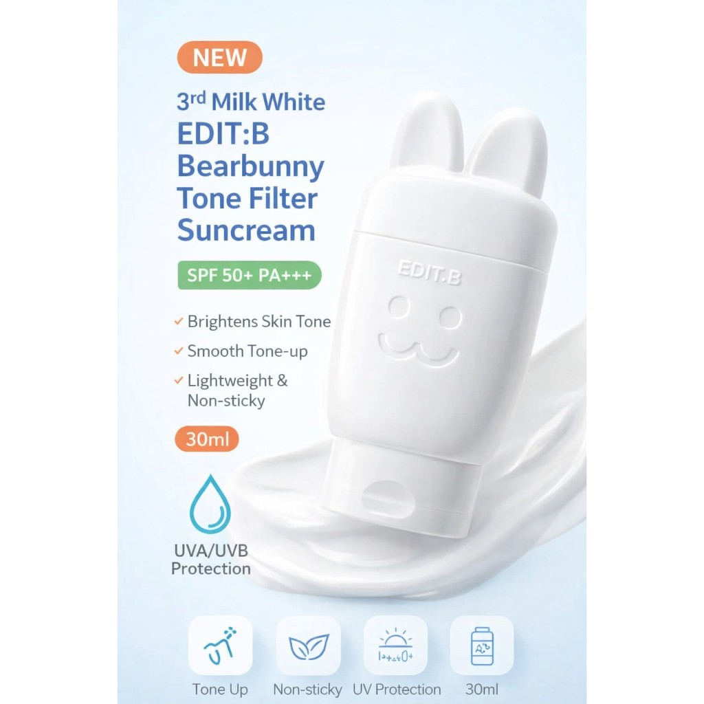 EDIT: Kem chống nắng B Bearbunny Tone Filter [Trắng sữa số 3] 30ml