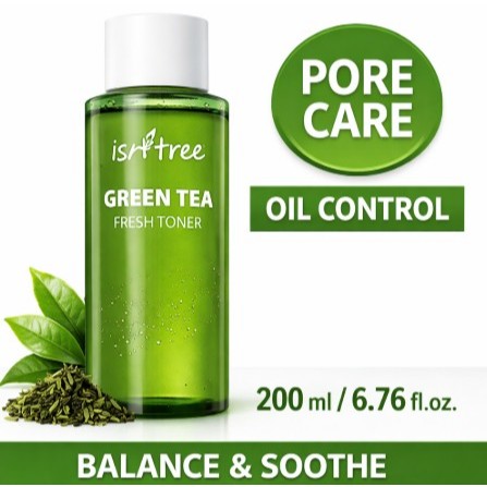 ISNTREE Istree Green Tea Fresh Toner Soothing Hydrating Oil Balance Oily Combination Skin 200ml