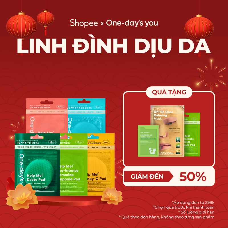   Toner Pad  Bông Đắp Toner  Sáng Da  Dịu Da Giảm Thâm Mềm Mịn  Căng Bóng Phục Hồi  10 Miếng  | ONE DAY'S YOU Zipper Toner Pads Collection 