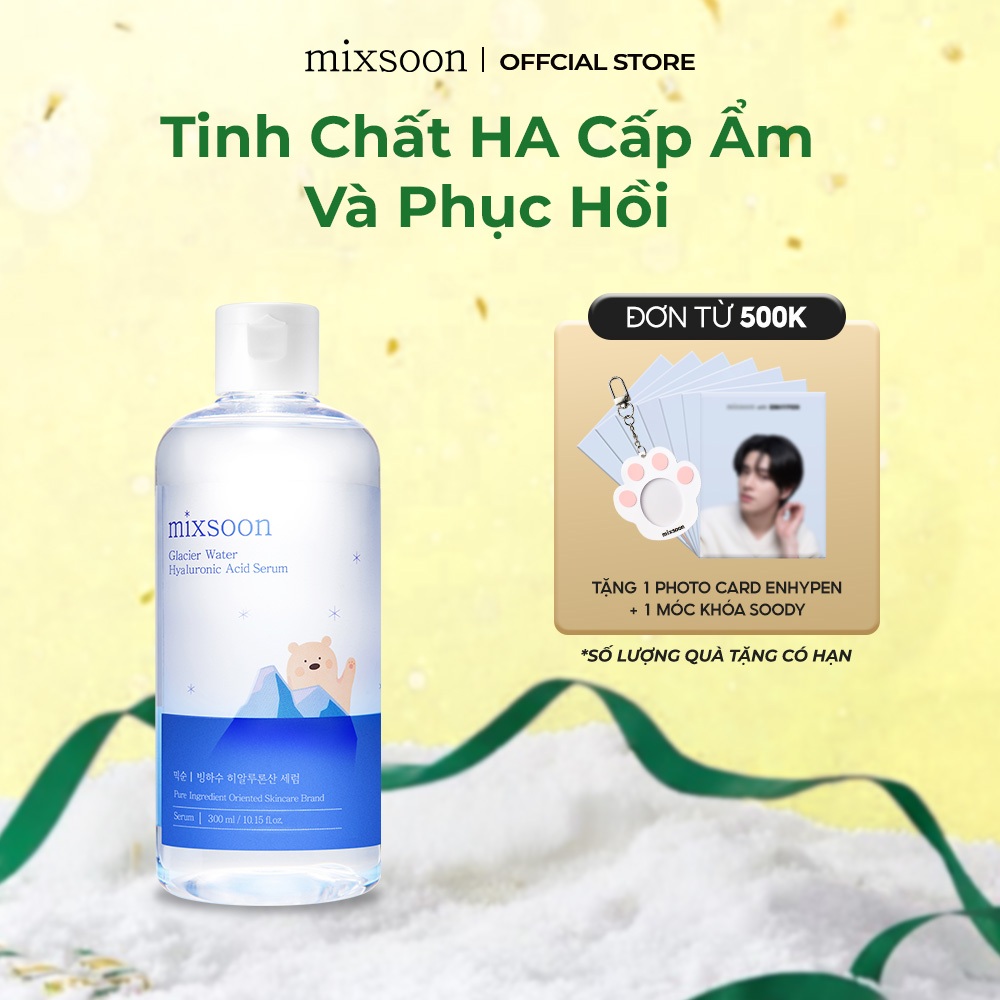  Serum HA Dung Tích Lớn 100ml 300ml Dưỡng Ẩm Giúp Làm Dịu Da Nhạy Cảm Mixsoon Glacier Water Hyaluronic Acid Serum 