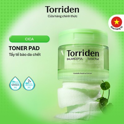 [Torriden Chính hãng] Toner Pad hàng ngày BALANCEFUL CICA, 180ml, 60 miếng, Toner Pad