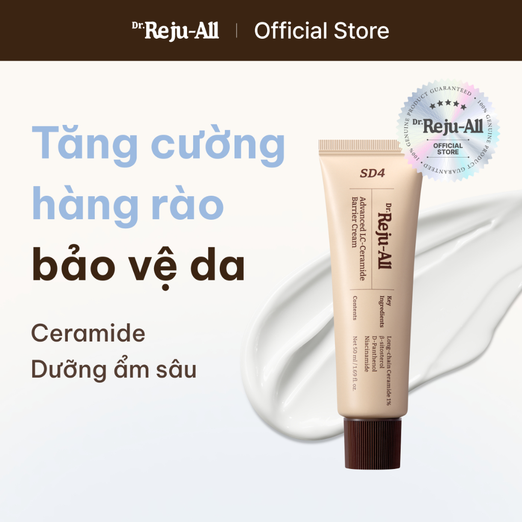 [Dr.Reju-all Official] SD4 Hiệu Quả Cao LC-Ceramide Kem Phục Hồi Hàng Rào Da 50ml / 5ml | Da khô, Dưỡng ẩm Dược mỹ phẩm Hàn Quốc, Không gây mụn Panthenol, Niacinamide