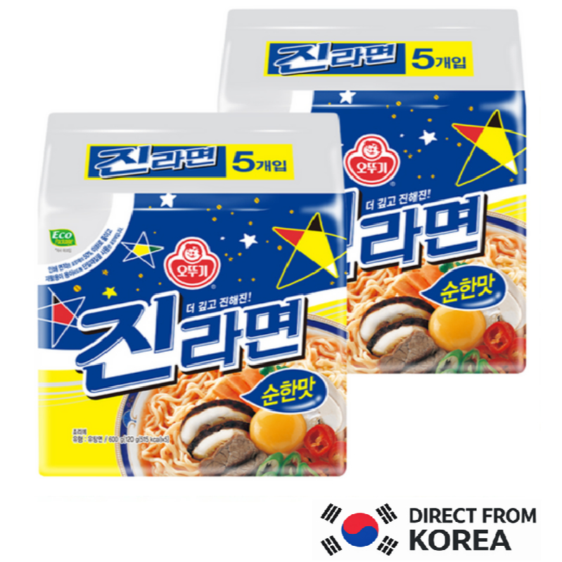 [Ottogi] Jin Ramen Mild (120g x 5 chiếc) - Mì Hàn Quốc đích thực / Hương vị không cay