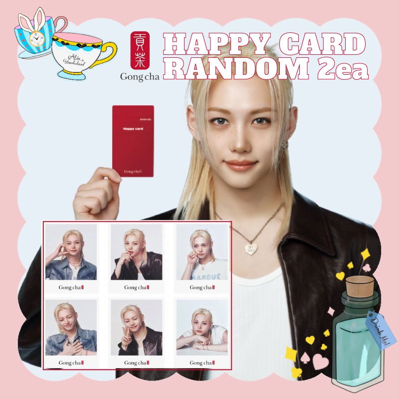 Thẻ vui vẻ Gong Cha x Felix (Stray Kids) – Bao gồm 2 Photocards ngẫu nhiên