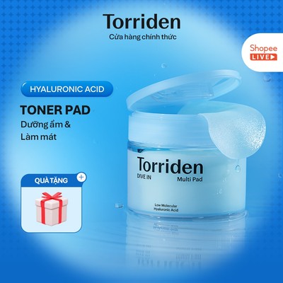 [ Torriden Live ] Pad đa năng DIVE IN chứa Hyaluronic Acid, 80 miếng, Toner Pad