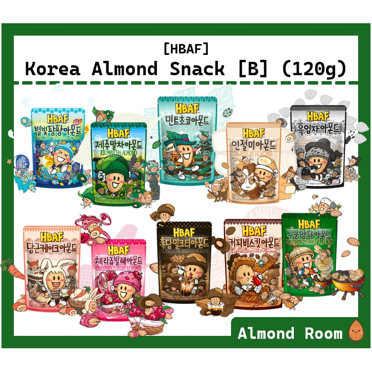 [HBAF] Hạnh nhân Hàn Quốc "B" Series 10 Vị 120g