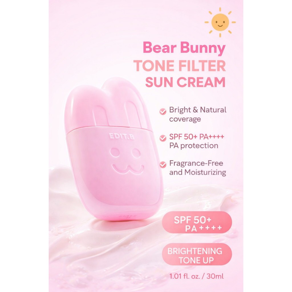 Kem chống nắng EDIT.B Bear Bunny Tone Filter [Hồng số 1] 30ml