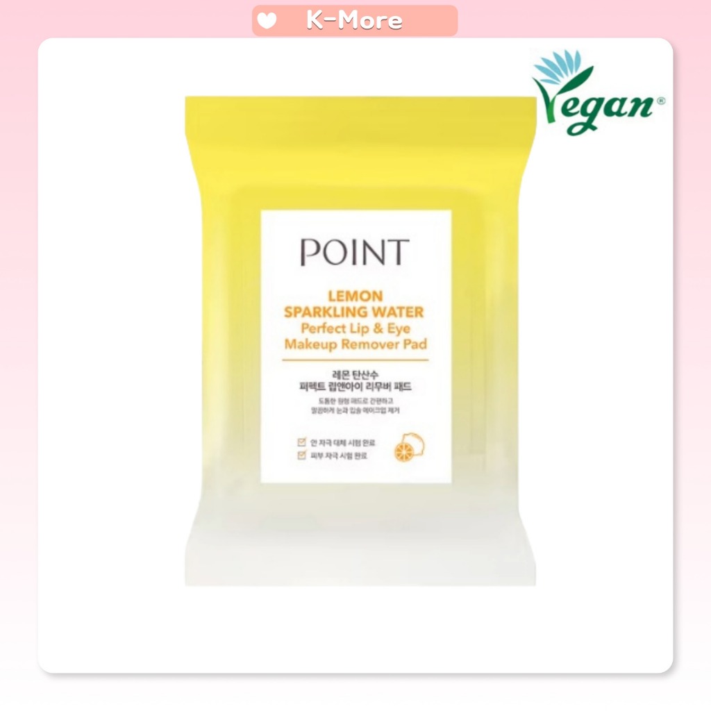 [DAISO KOREA] POINT _ Lemon Sparkling Water Perfect Lip & Eye Makeup Remover Pad, 35 miếng