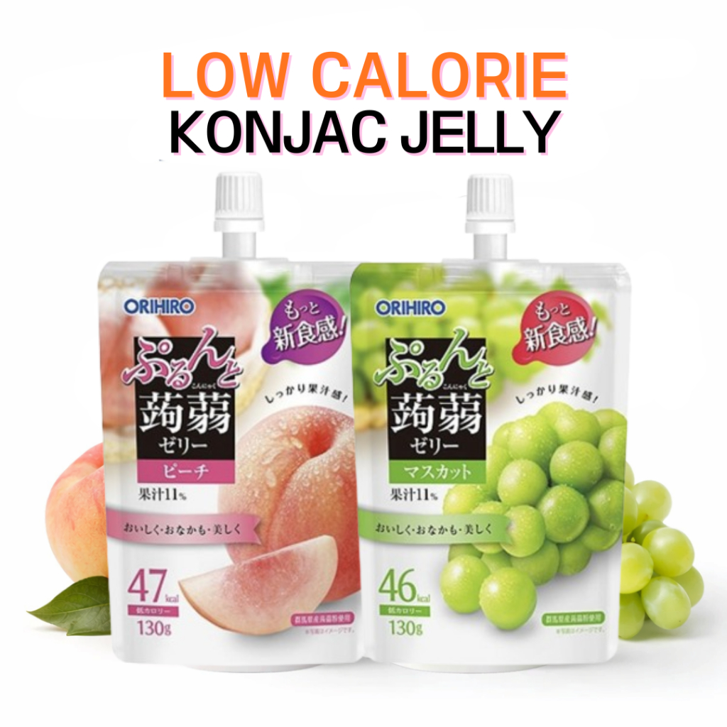 [ORIHIRO] Konjac Jelly Mix Pack · Thạch Konjac ít calo · Đào / Muscat · 1 gói / 2 gói
