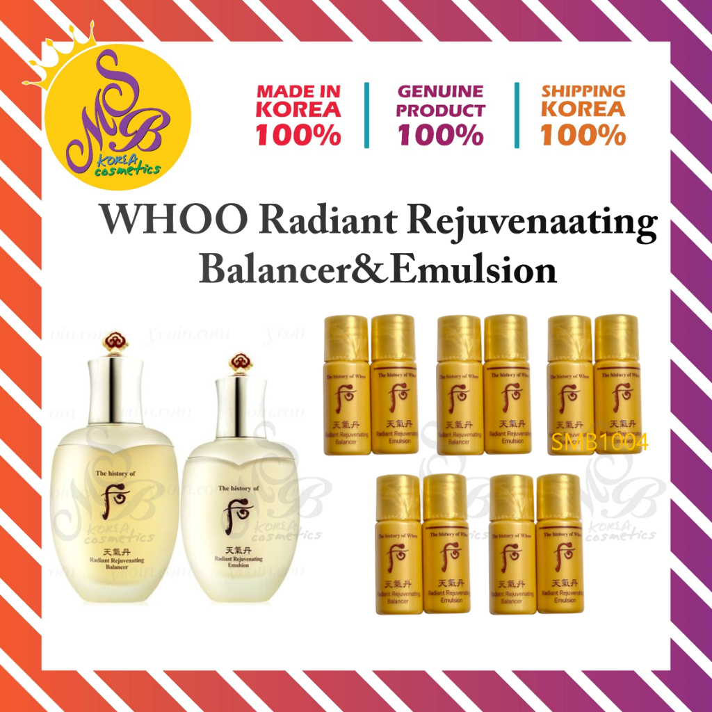 [WHOO]Sữa dưỡng tái sinh Whoo Cheongidan Radiant Balancer&Emulsion 5ml (TravelSize, mỹ phẩm hàn quốc