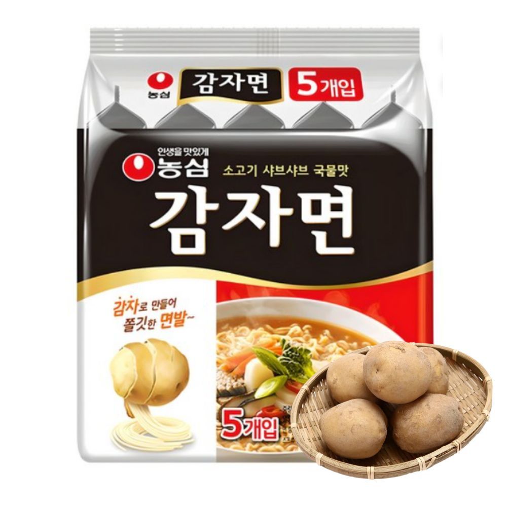 [Nongshim] Mì khoai tây Gamja Ramen 5 gói | Ramen súp ăn liền Hàn Quốc / ramen súp nhẹ / mì ăn liền 