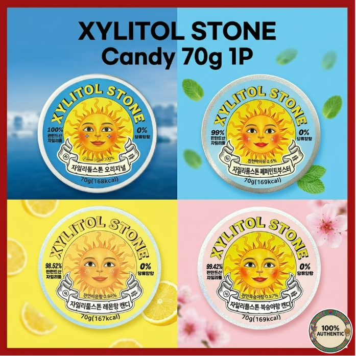 Kẹo Đá Xylitol, Không Đường, Xylitol Phần Lan 100% 70g 1P