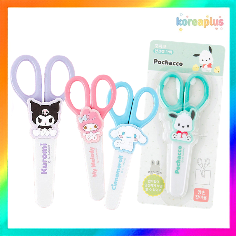 [SANRIO] Kéo nắp an toàn (My Melody / Pochacco / Kuromi / Cinnamoroll) Đồ dùng học tập