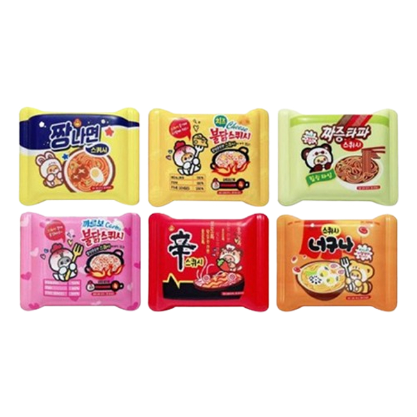 Mực dạng Ramen kiểu Hàn Quốc 6 món Squishy | Jin Ramen Nhẹ / Phô mai Buldak / Chapaghetti / Buldak C