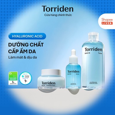 [Torriden Live] DIVE IN Toner + Serum + Kem làm dịu da (Dạng hũ), 300ml + 50ml + 100ml
