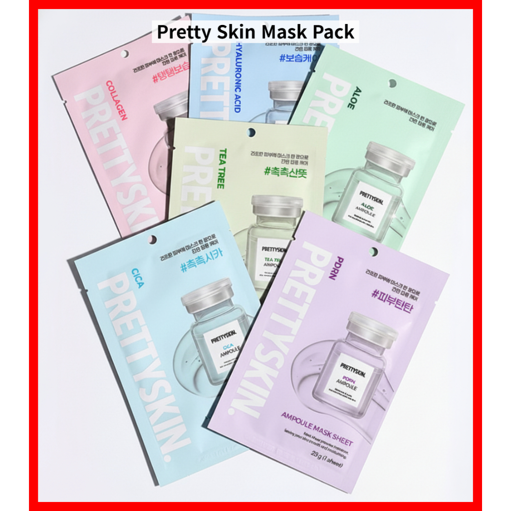 PRETTY SKIN Collagen Mask Pack 6 Loại, PDRN Ampoule Hydrating Daily Sheet Mask